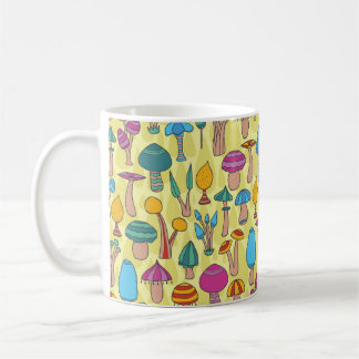 Caneca De Café Padrão sem costura de Cogumelos Mágicos