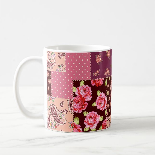 Caneca De Café Padrão sem costura de corte de patch (Esquerda)