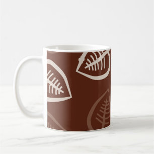 Caneca De Café Padrão sem costura de um motivo floral com folhas.