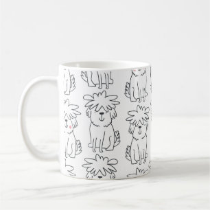 Caneca De Café Padrão sem costura desenhado à mão bonito com u