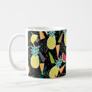 Caneca De Café Padrão sem costura desenhado à mão com melancia