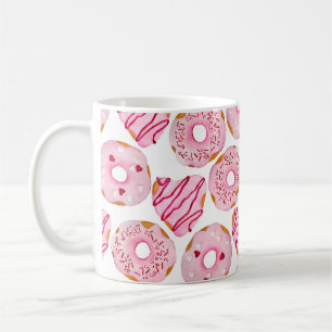 Caneca De Café Padrão sem costura desenhado à mão de uma aquar
