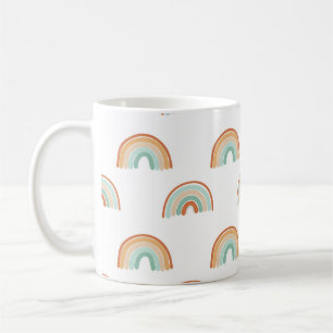 Caneca De Café Padrão sem costura desenhado manualmente arco-ír