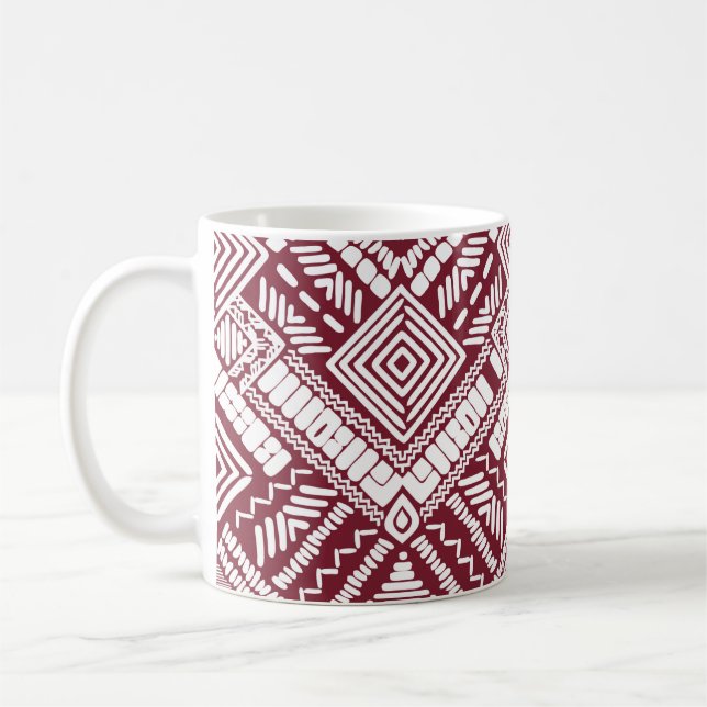 Caneca De Café Padrão sem costura do Aztec (Esquerda)