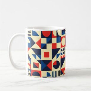 Caneca De Café Padrão sem costura geométrico do século do méd