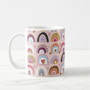 Caneca De Café Padrão sem costura infantil com mão de abstrato