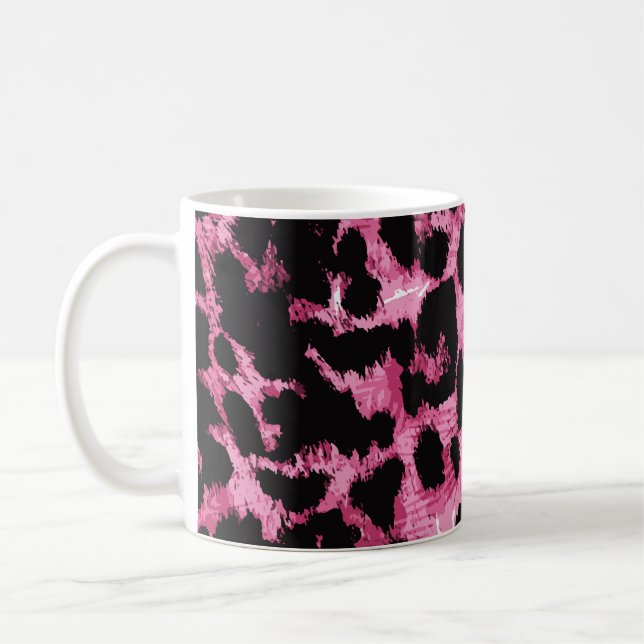 Caneca De Café Padrão sem costura leopardo (Esquerda)