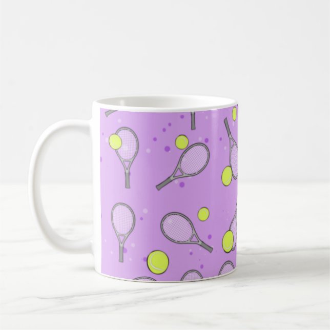 Caneca De Café Padrão sem costura tênis - Racket e esfera (Esquerda)