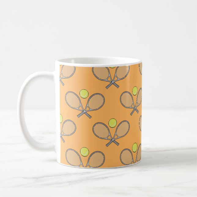 Caneca De Café Padrão sem costura tênis - Racket e esfera (Esquerda)