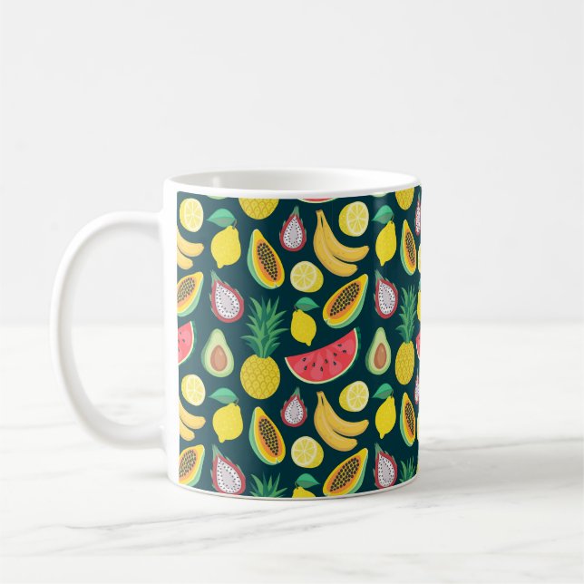 Caneca De Café padrão sem descontinuidades da fruta tropical (Esquerda)