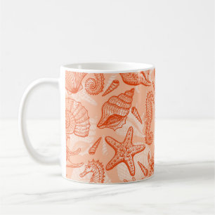 Caneca De Café Padrão sem descontinuidades de animais marinhos
