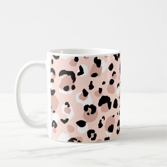 Caneca De Café padrão sem descontinuidades do leopardo abstrato m (Esquerda)