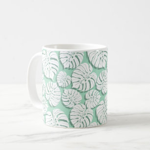 Caneca De Café Padrão sem descontinuidades do monstera da palma 3