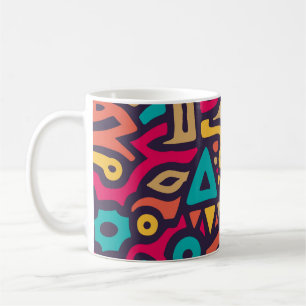 Caneca De Café Padrão sem falhas com Formas de Curva de Grafite.