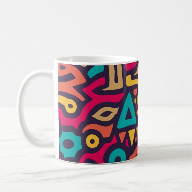 Caneca De Café Padrão sem falhas com Formas de Curva de Grafite.  (Esquerda)