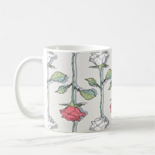 Caneca De Café Padrão sem falhas de rosa