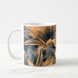 Caneca De Café Padrão sem soldadura dos girassóis. Leitura bac do