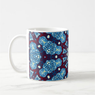 Caneca De Café Padrão simétrico colorido de aquarelas de fusão