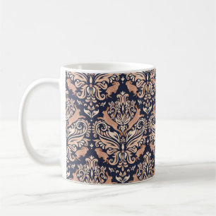 Caneca De Café Padrão simétrico sem soldadura no estilo Damask.