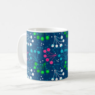 Caneca De Café Padrão simples de bagas multicoloridas retro sexag