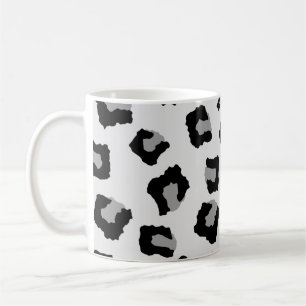 Caneca De Café Padrão Snow Leopard Sem Costura