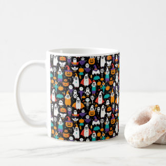 Caneca De Café Padrão Spooky Halloween