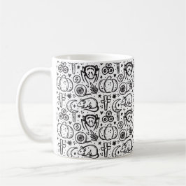 Caneca De Café padrão temático de Halloween,