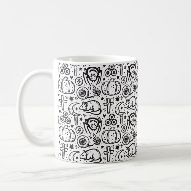 Caneca De Café padrão temático de Halloween, (Esquerda)