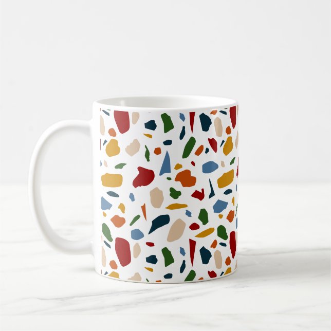 Caneca De Café Padrão Terrazzo Colorido (Esquerda)