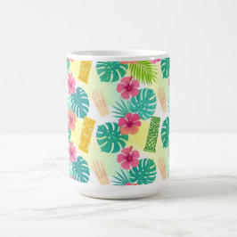 Caneca De Café Padrão Tiki Havaiano Tropical para Casamento Festa