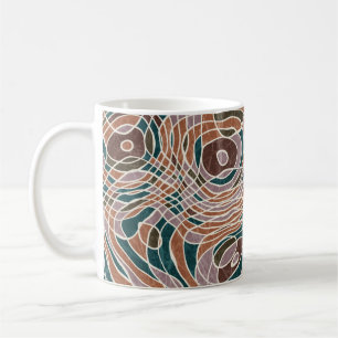 Caneca De Café Padrão Topográfico Geográfico de Linha abstrato