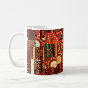 Caneca De Café Padrão Tribal Afrocêntrico do Kente