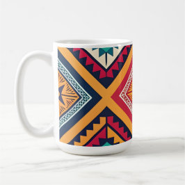 Caneca De Café Padrão tribal colorido