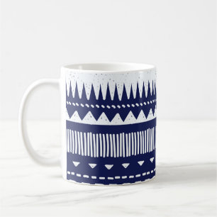 Caneca De Café Padrão tribal colorido sem costura
