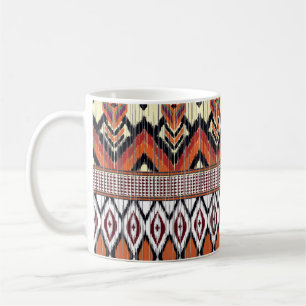 Caneca De Café Padrão tribal colorido sem costura