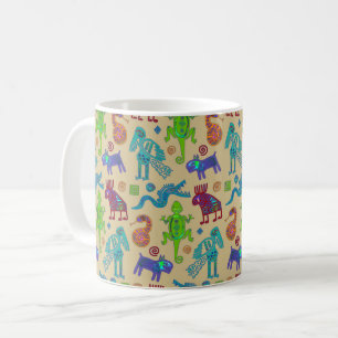 Caneca De Café Padrão Tribal Primitivo da Cultura Mexicana Africa