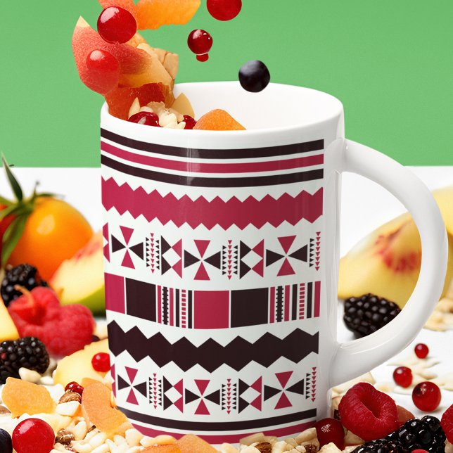Caneca De Café Padrão Tribal Vermelho e Negro (Mugs)