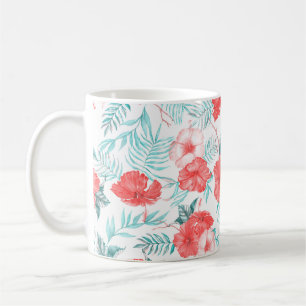 Caneca De Café Padrão tropical colorido desenhado à mão com h bri