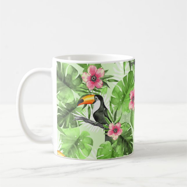 Caneca De Café Padrão tropical com tucano (Esquerda)