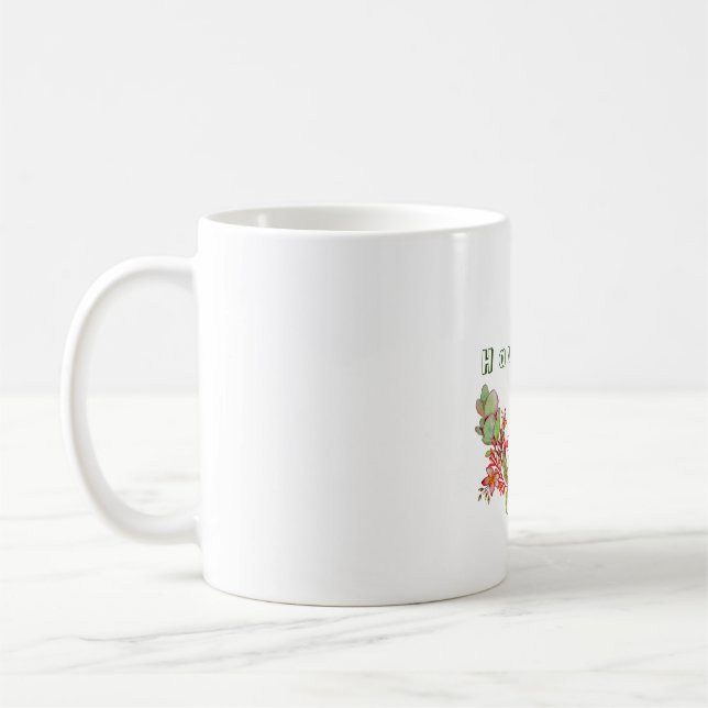 Caneca De Café Padrão tropical de Verão com flores e folhas (Esquerda)