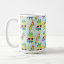 Caneca De Café Padrão tropical divertido