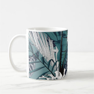 Caneca De Café Padrão tropical uniforme, modesto, com tropica