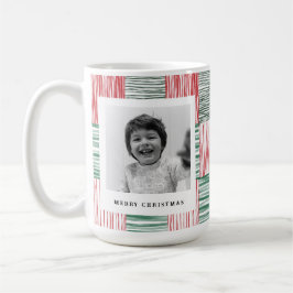 Caneca De Café Padrão Uma Foto de Faixa Verde Vermelha