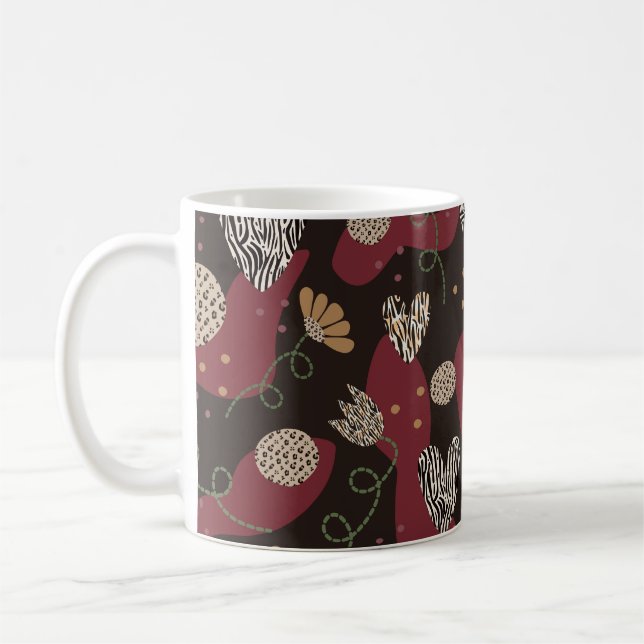 Caneca De Café padrão uniforme abstrato (Esquerda)
