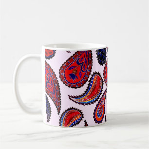 Caneca De Café Padrão uniforme criativo com paisley desenhado à m
