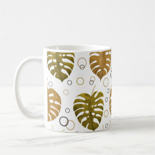 Caneca De Café Padrão uniforme de aquarela com tropicais exótic