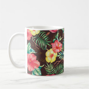 Caneca De Café Padrão uniforme de aquarela desenhada à mão com