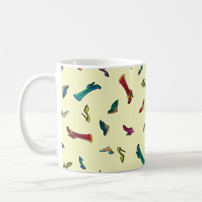 Caneca De Café padrão uniforme de cores d'água dos calçados (Esquerda)