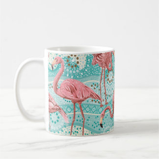 Caneca De Café Padrão uniforme de flamingos cor-de-rosa