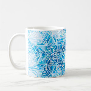 Caneca De Café padrão uniforme de flocos de neve de estrela abst